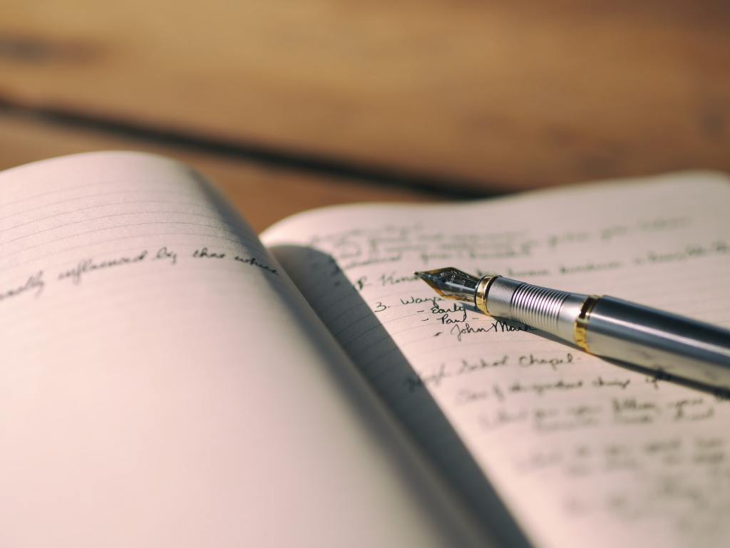 fountain pen and notebook